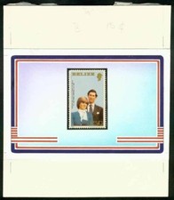 Belize 1981 Royal Wedding $1.50 ESSAY for unissued SS