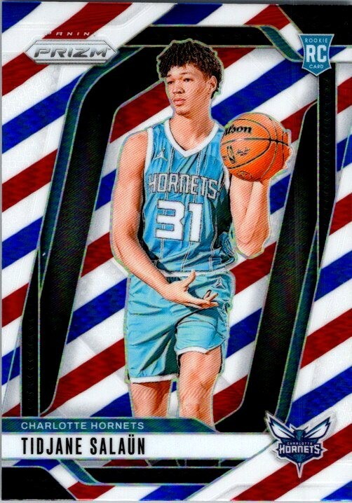 Tidjane Salaun 2024-25 Prizm Red White Blue Rookie Card #262 - Hornets