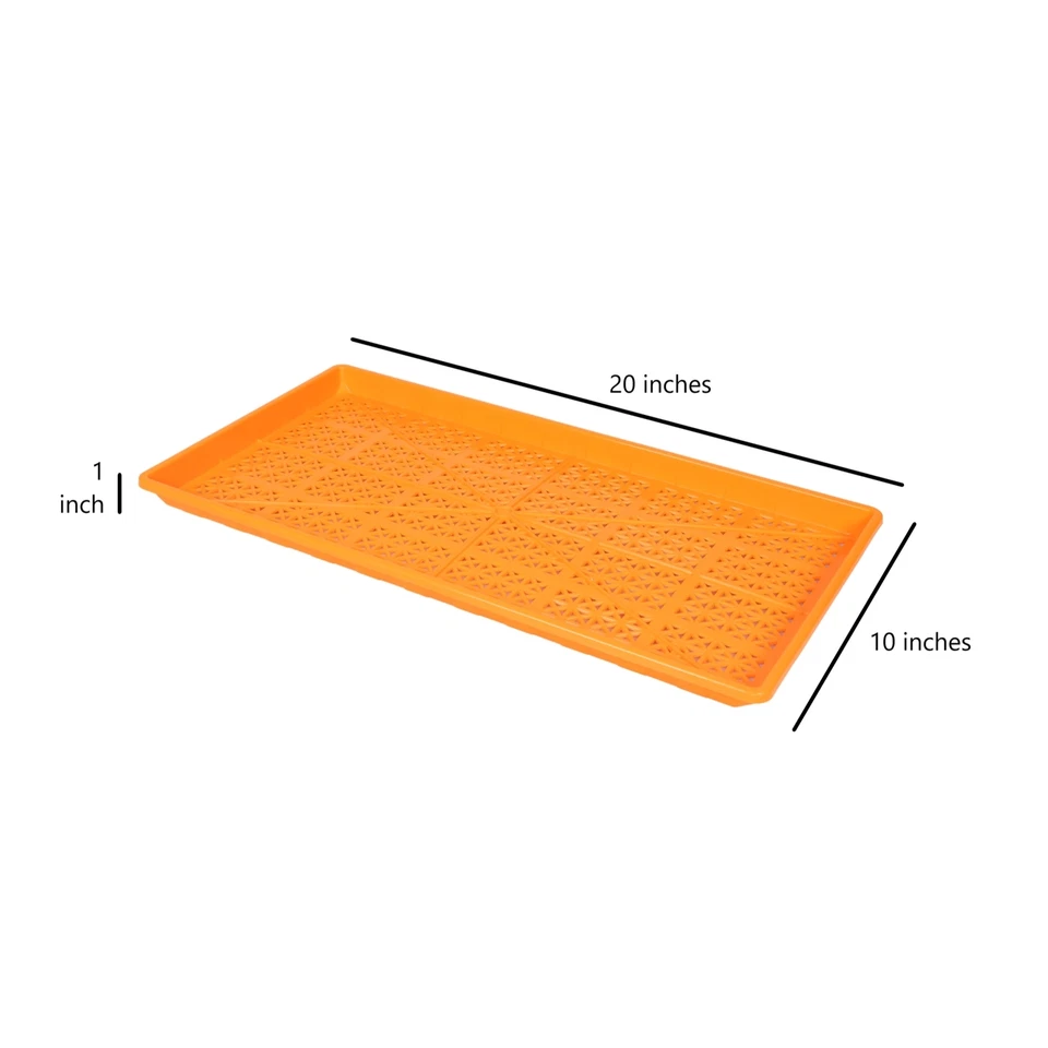 SUNPACK 10” x 20” Bandeja de inicio de semillas de plástico de malla de alta resistencia, naranja, 1” Foto 3 de 3
