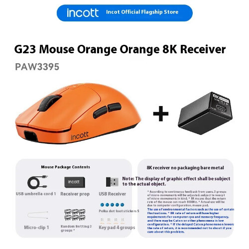 Wireless Mouse Dual Mode 8K PAW3950 Fast Charge Hot Swap Mouse Ergonomic - 第 21/30 張圖片