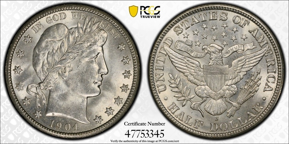1904-S 50C MS65 PCGS