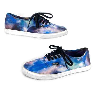 Vans Galaxy Lace Up Skate Shoes Flat Low Top Blue Purple Cosmic Space Womens 5.5