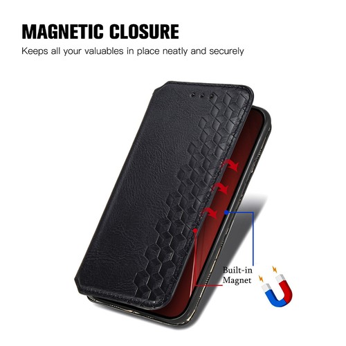 For Various Phone Magnetic Closure Leather Card Wallet Case Flip Stand Cover Hot - Picture 6 of 14