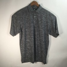 Footjoy FJ Men's Large Polo Shirt Gray Stripes Short Sleeve Golf