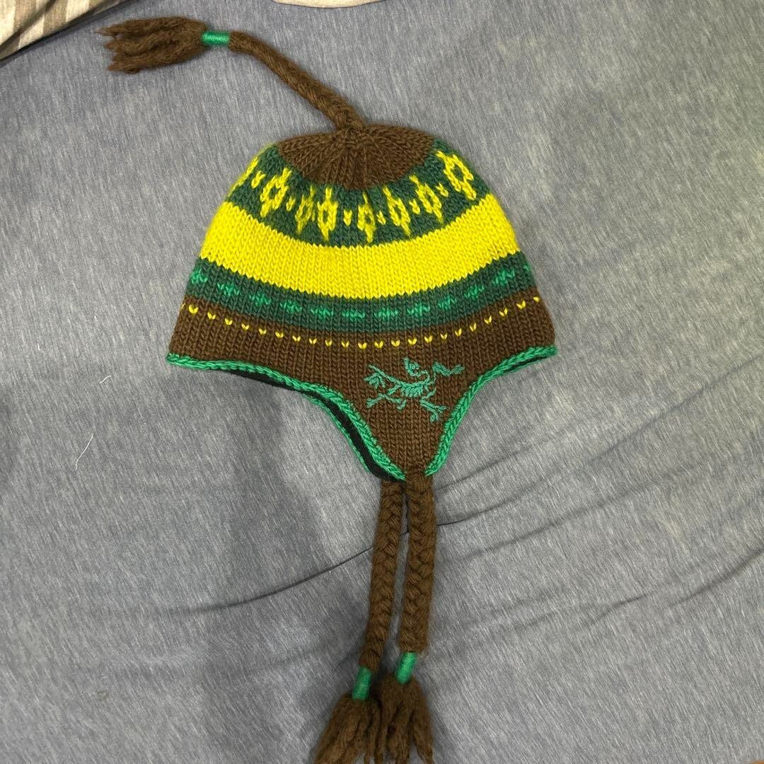 Cappello ARC'TERYX 90S Flight Cap Beanie in maglia con auricolari lana multicolore Giappone 