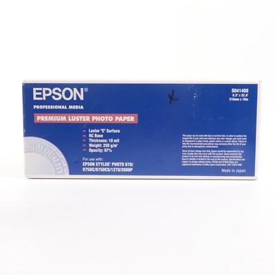 New Epson S041408 Premium Luster Photo Paper Roll 8.3'' x 32.8'' C13S041408