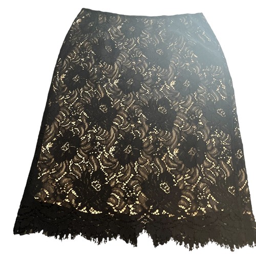 Talbots Silk Lined Black Lace Skirt Size 8 - Picture 12 of 12