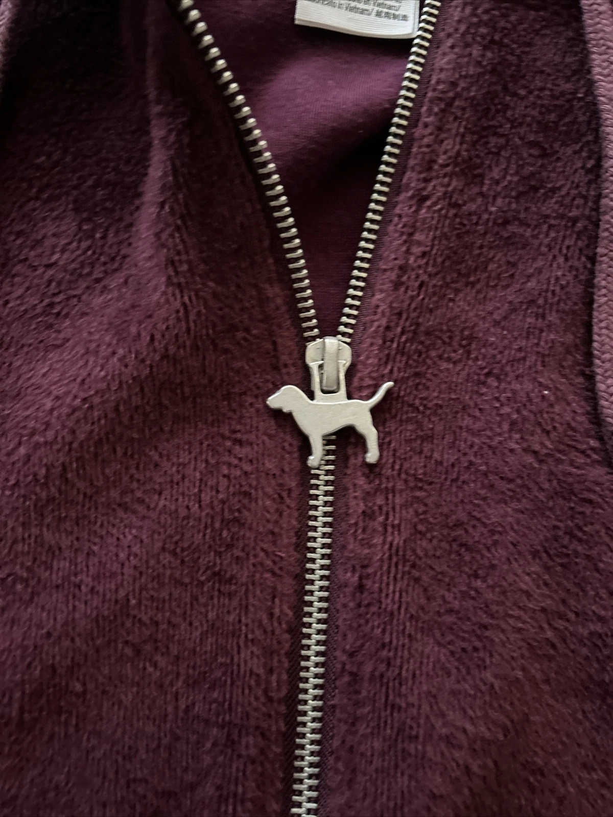 UNDERCOVER Felpa con cappuccio rosa super morbida pile Victoria Secret mezza cerniera rara grande