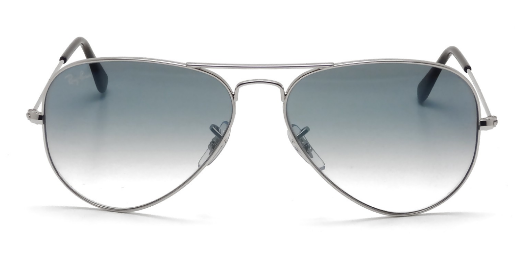 Ray-Ban Aviator Gradient Light Blue Silver Frame Sunglasses RB3025