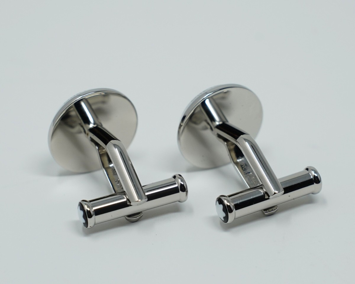モンブラン カフス アーバンスピリット 116654 Montblanc Cufflinks Urban Spirit Grey Blue Steel Round 116654 RRP
