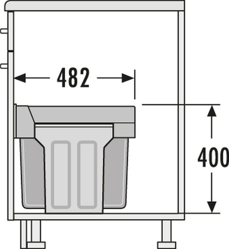 Hailo Mülleimer Einbaumülleimer ab 30cm Schrank 3x10 L Abfalleimer Küche *516124 - Bild 4 von 6