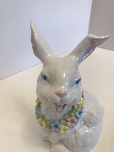 1992 Schmid White Rabbit Musical Collectible Plays Beautiful Dreamer 🎶 Summer