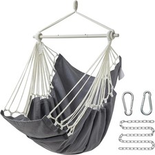 Hanging Hammock Chair Swing MAX 500 lbs Outdoor Hanging Chair W/ Footrest Indoor