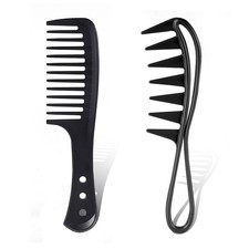 2Pcs Hair Combs, Wide Tooth Comb for Curly Wet Wavy Thick Hair Wigs Barber Sa...