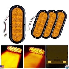 6 Oval Amber Led Trailer Tail Lights 4pcs Waterproof Marker Lights Dot