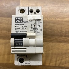 MK RCBO B20 20Amp 30mA Type B 230v LN 6346S Circuit Breaker
