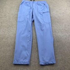 Carhartt Pants Womens Large Blue Cargo Scrub Elastic Waist Workwear Utility