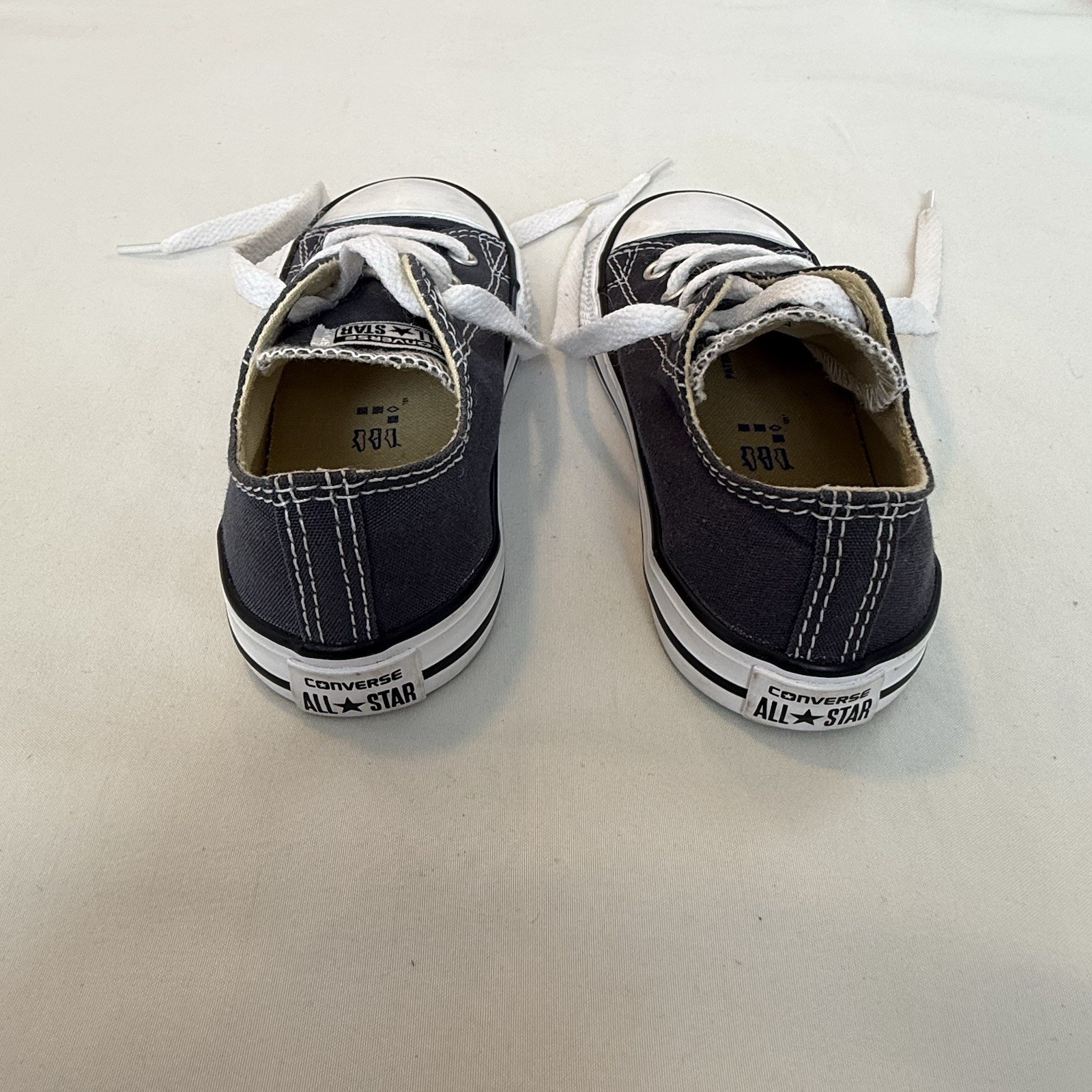 Converse All Star Low Top Sneakers Black White Canvas Baby 9 Classic thumbnail 3