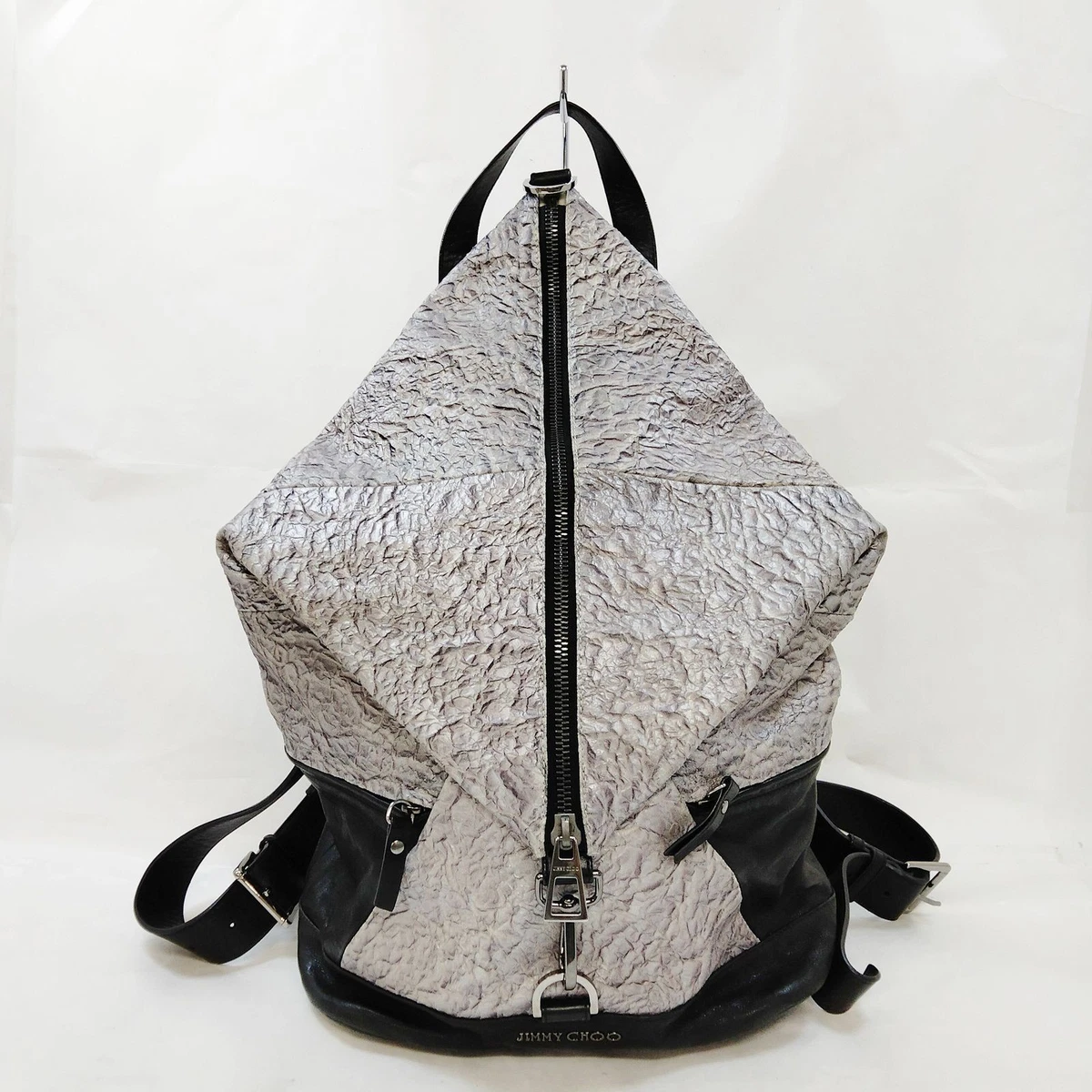 Jimmy Choo Evan. Backpack Black Beige Jacquard Leather Jimmy Choo Backpacks for sale | eBay main image 4