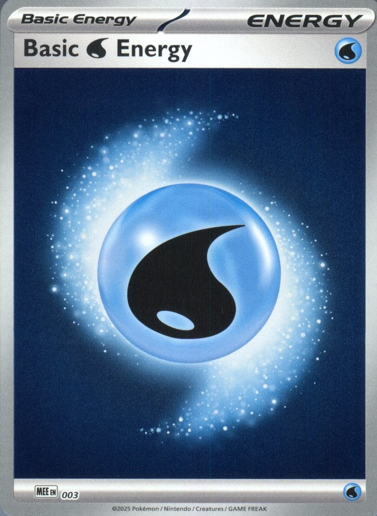Basic Water Energy - 003 3 Mega Evolution Energies Pokemon Reverse Holo NM