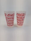 2 Vintage 1998 Coca-Cola Tall Plastic Thermo-Serv Refreshing Coke Tumbler Cups