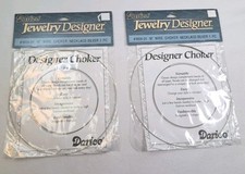 2 VTG DARICE SILVERTONE 18" WIRE CHOKER NECKLACE EASY CLASP TAIWAN