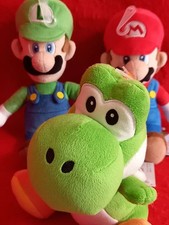 Super Mario Plush lot of 3 Yoshi Mario Luigi Size approximately 18-28cm Game