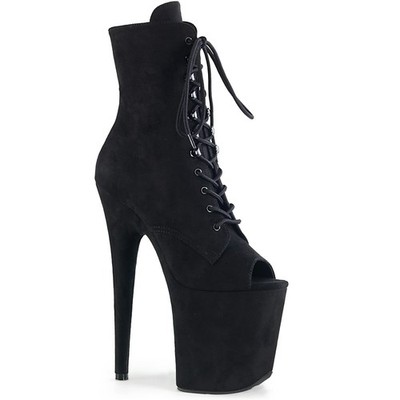 Pleaser 8'' Heel 4'' Pf Peep Toe Lace-Up Ankle Boots Women Shoes Flamingo/1021Fs