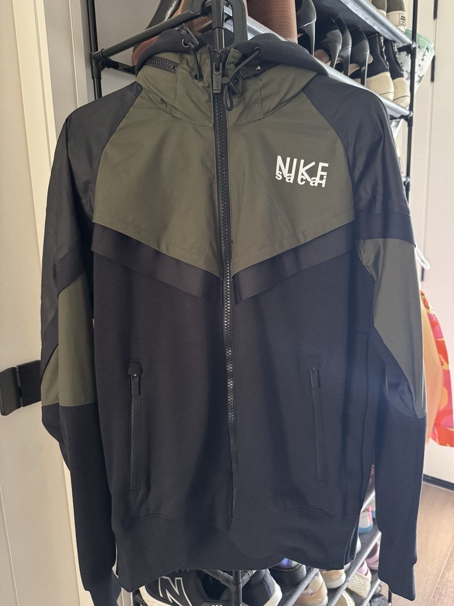 【NIKE × sacai】Full Zip Hoodie size M Nike X Sacai Full Zip Hoodie Small Blk/Khaki FW22 | eBay