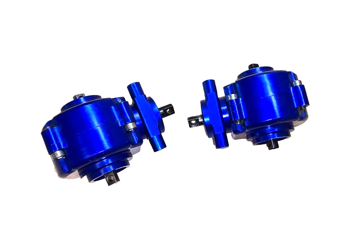 Supermaxx HCR T-Maxx 2.5 E-Maxx 3906 Blue Aluminum Differential Diff Cases RARE