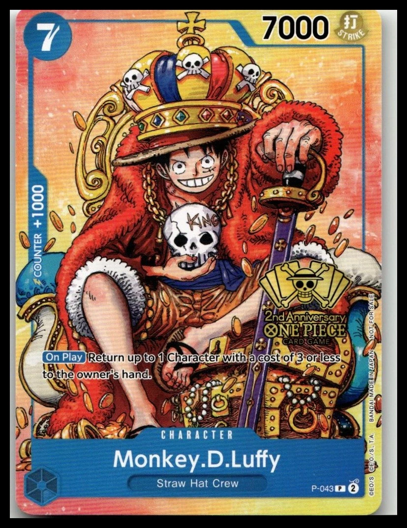 Monkey.D.Luffy P-043 One Piece Promotion Cards for sale | eBay