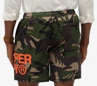 Superdry Camouflage Swim Shorts with Oversized Logo. Medium Size