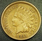 XF 1863 CN 1C Indian Head Cent - Very Nice Coin!