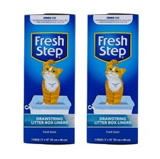 Fresh Step Jumbo Cat Drawstring Litter Box Liners 36x19 Scented 14 Ct-2 Boxes