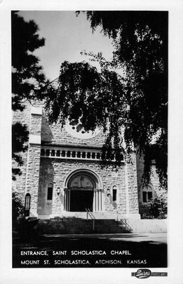 Postcard Atchison Kansas KS Chapel Mt. Saint Scholastica College RPPC