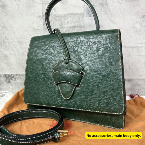 LOEWE Handbag Shoulder  Barcelona Leather Green Simple Designer Used item