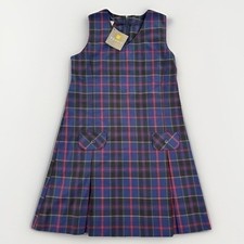 Dennis Uniform Plaid Jumper Dress Girls G14 Blue Red Wilson Plaid School Uniform