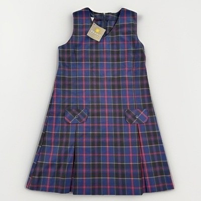 Dennis Uniform Plaid Jumper Dress Girls G14 Blue Red Wilson Plaid School Uniform