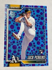 Jack Perkins 2026 Topps Series 1 Easter Polka Dots Purple/Blue Rookie Card # 206