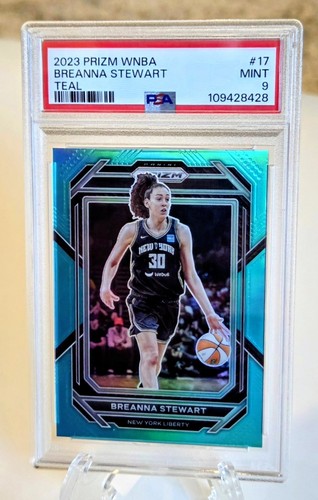 2023 Panini Prizm WNBA BREANNA STEWART! TEAL PRIZM #'d /49! PSA MINT 9! Card 17.