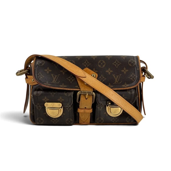 LOUIS VUITTON Hudson PM Monogram Leather Crossbody Bag Purse M40027