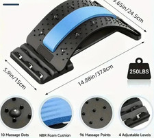   Back Stretcher Spine Board Pain Relief Lumbar Support Adjustable Ortho