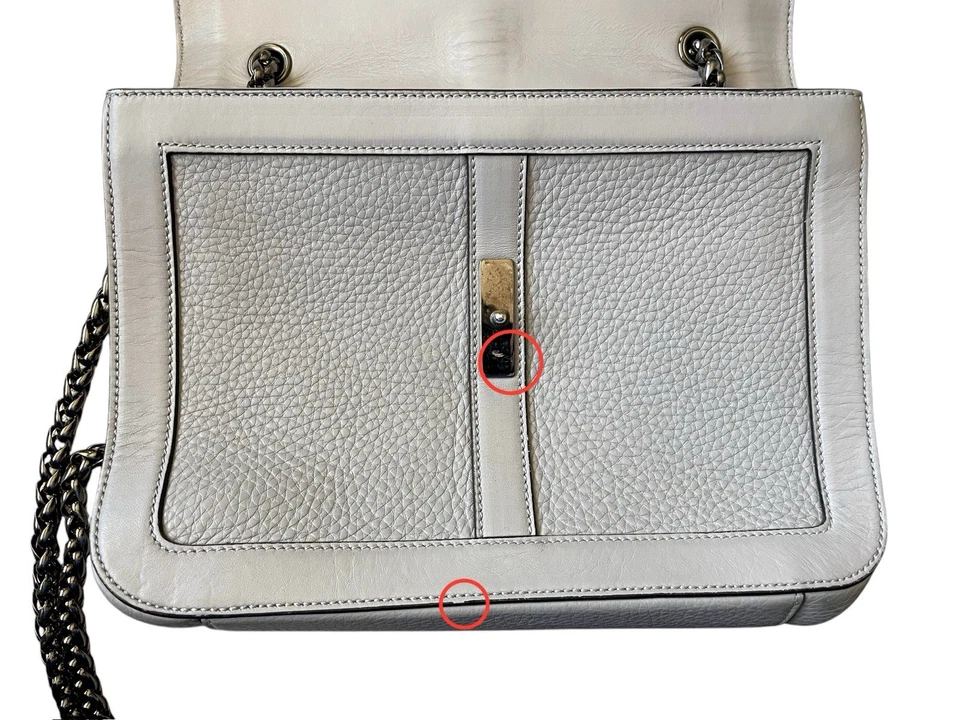 Bolso de hombro Christian Louboutin Sweet Charity de cuero gris Foto 3 de 4