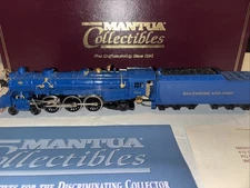 Mantua Royal Blue B&O 4-6-2 Pacific HO Steam Locomotive, Can Motor, Box
