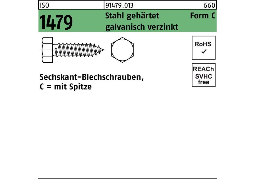 Рейхер Блехшраубе ISO 1479 м.Шпице/6-кант C 3,9 x 13 Шталь-геартет гальва...