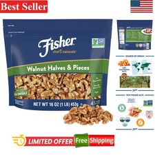 16oz Resealable California Unsalted Walnut Halves Pieces for Baking Cooking