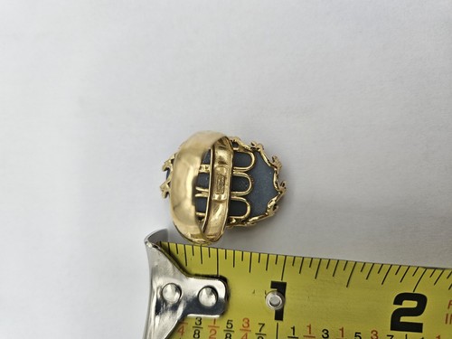 Milor 14K Gelbgold Cocktail Ring Golden Druzy Swirl Oval - Bild 4 von 5