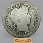 1911 Barber Silver Dime, 90% Silver - #C59397NQ