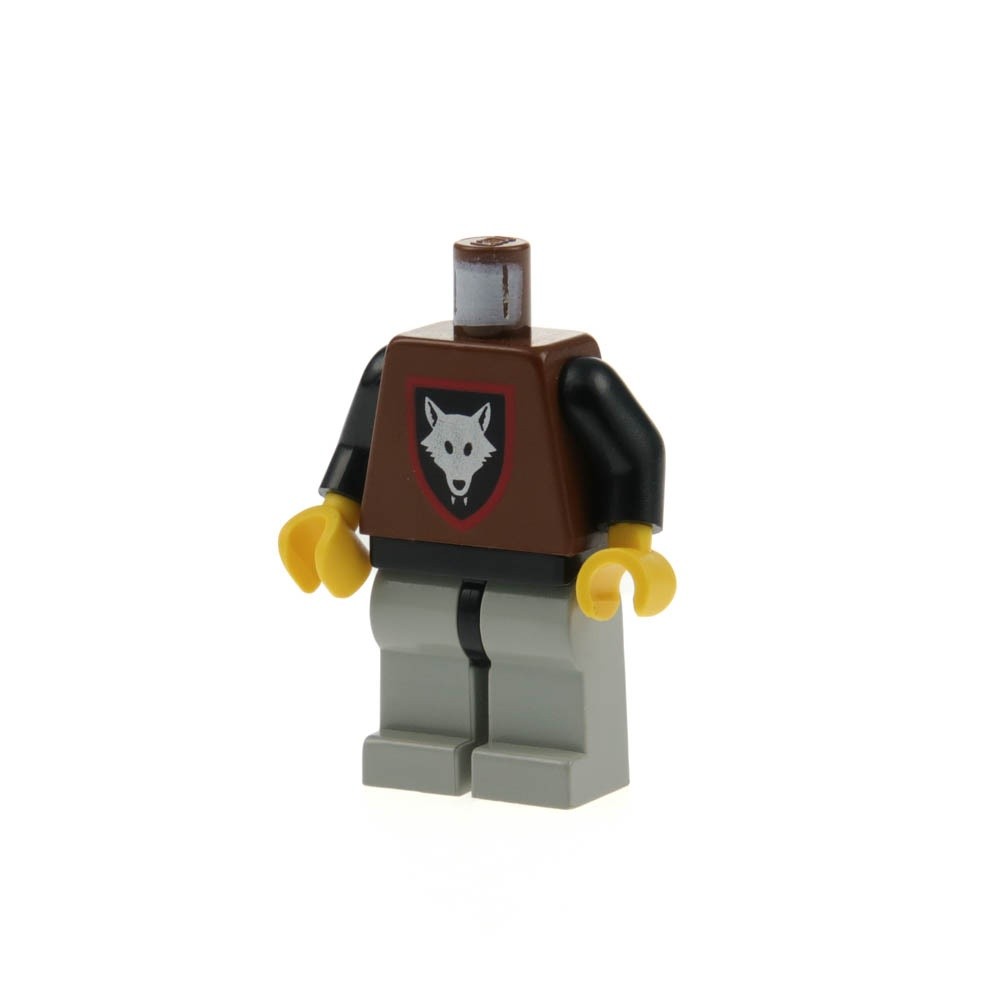 1X Lego Torso Legs Minifigure Wolfpack Robber Brown Gray Cas252 970C09 973P44C02