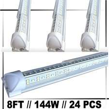 8 ft led shop lights  144w led Strip Lights 24PC Cold White LED Garage Lights